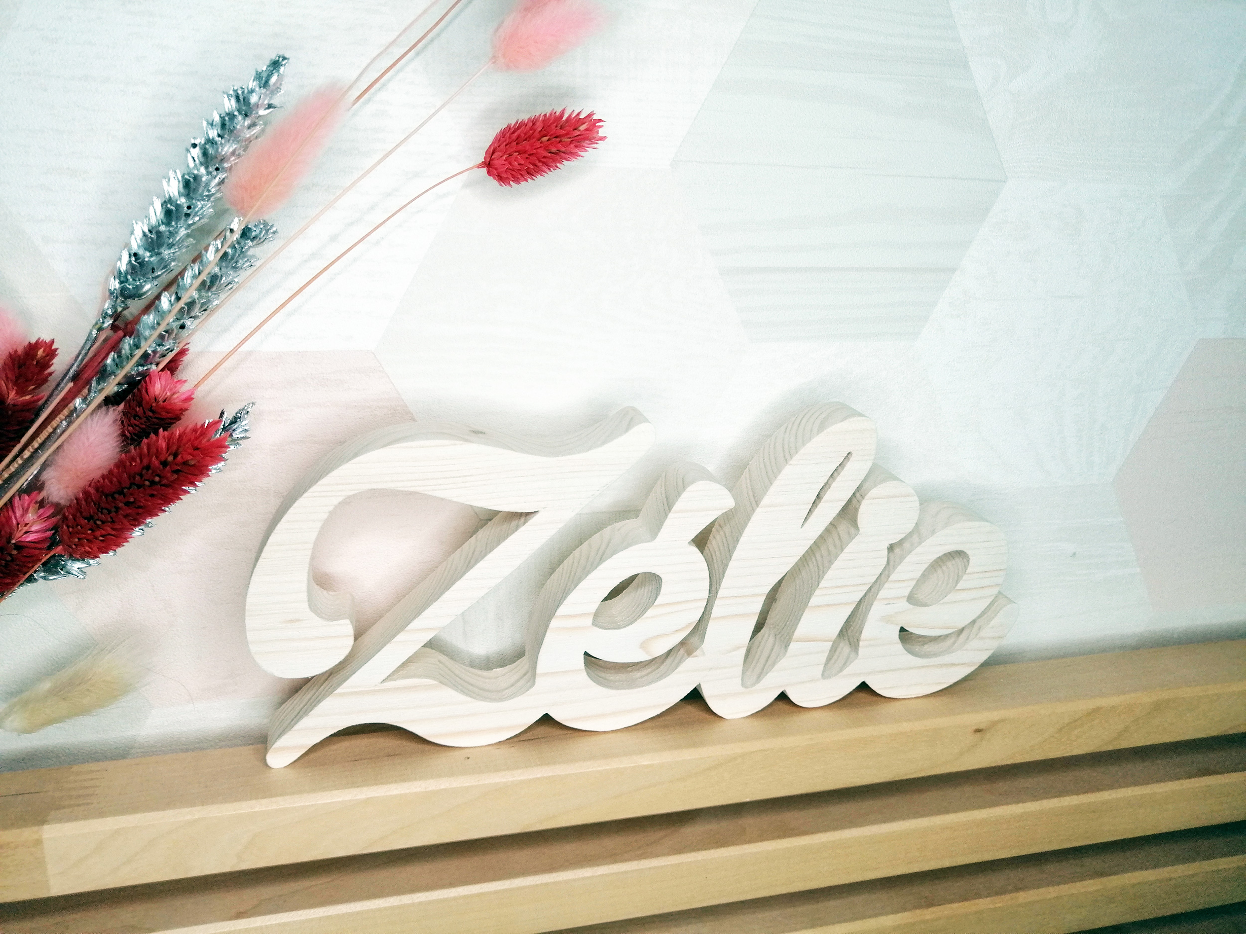 Prénom en bois massif Zélie