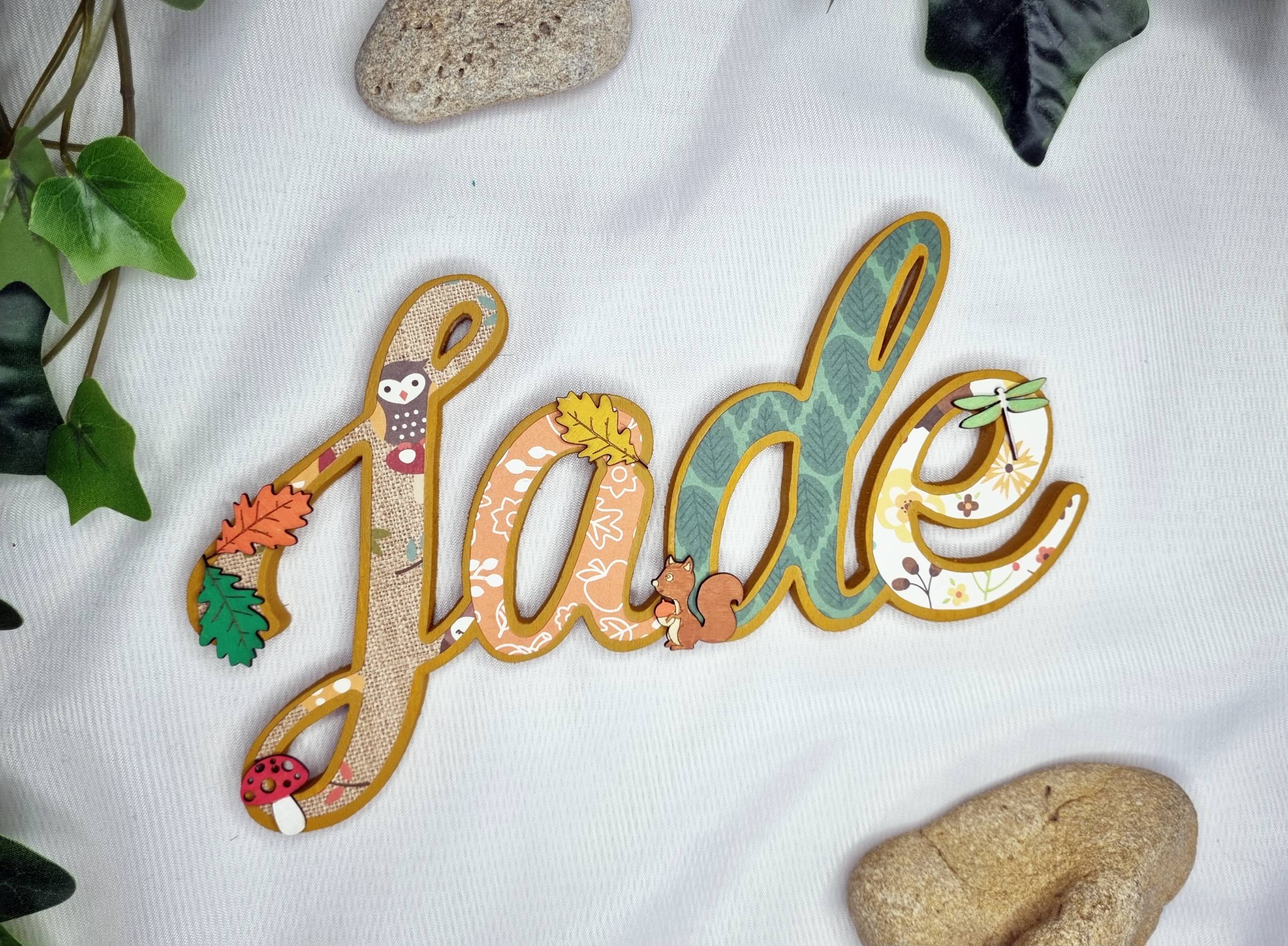 Prénom en bois - Automne