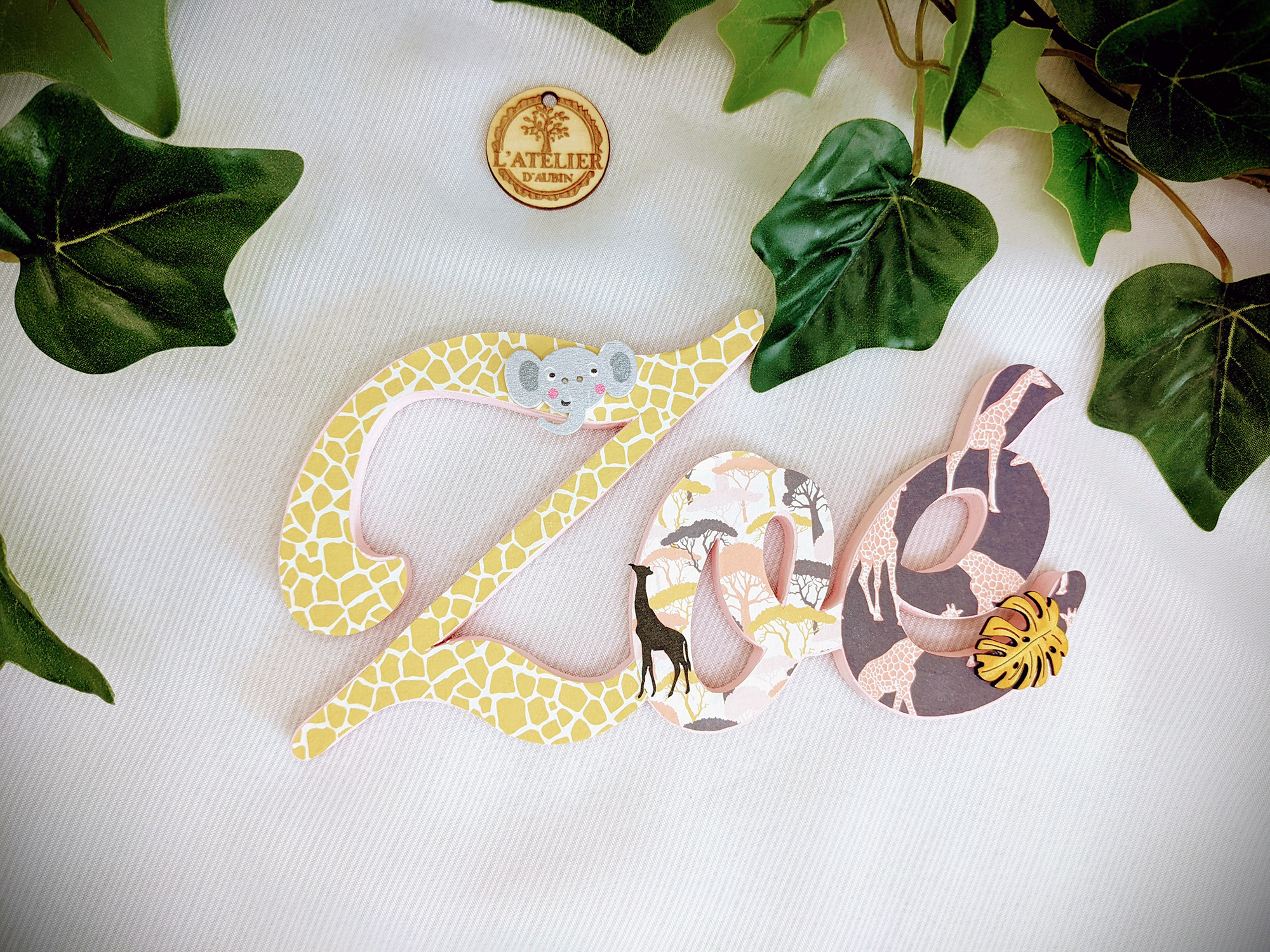 Prénom en bois Zoé savane