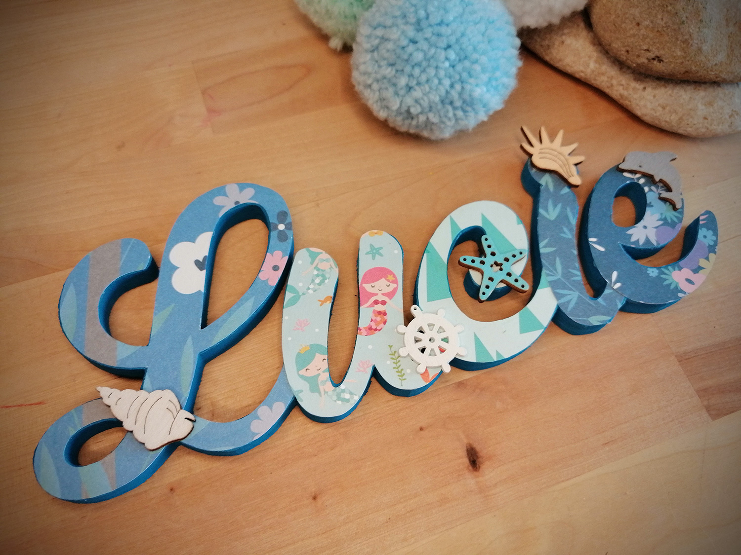 Prénom bois - Lucie - Océan