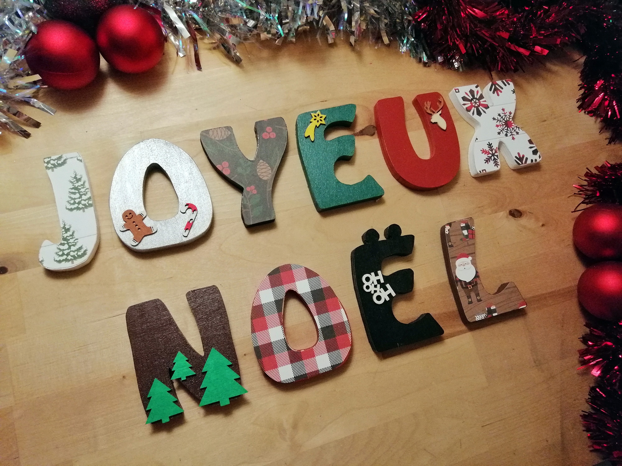 Lettre en bois - Noël