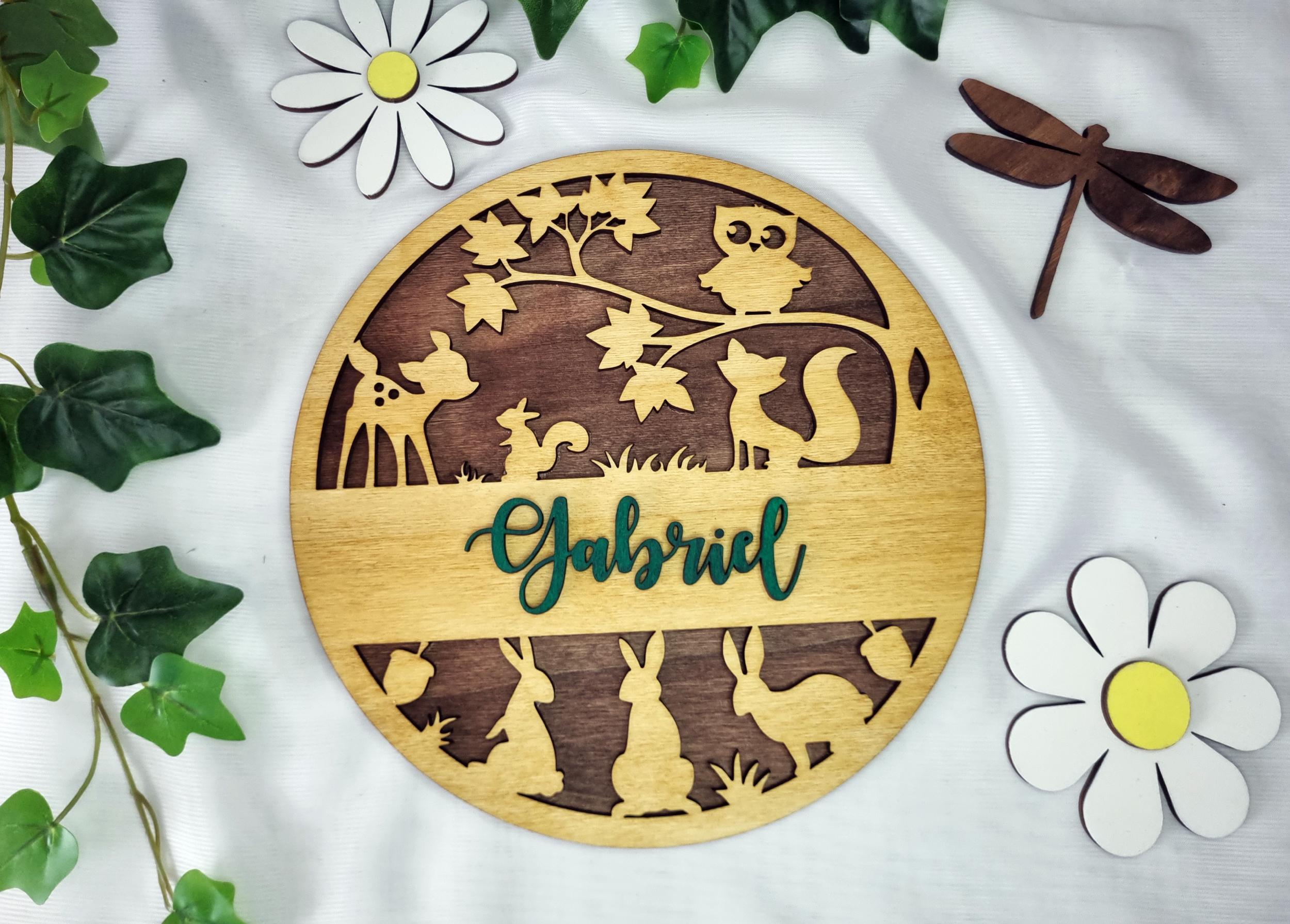 Couronne en bois thème Forêt