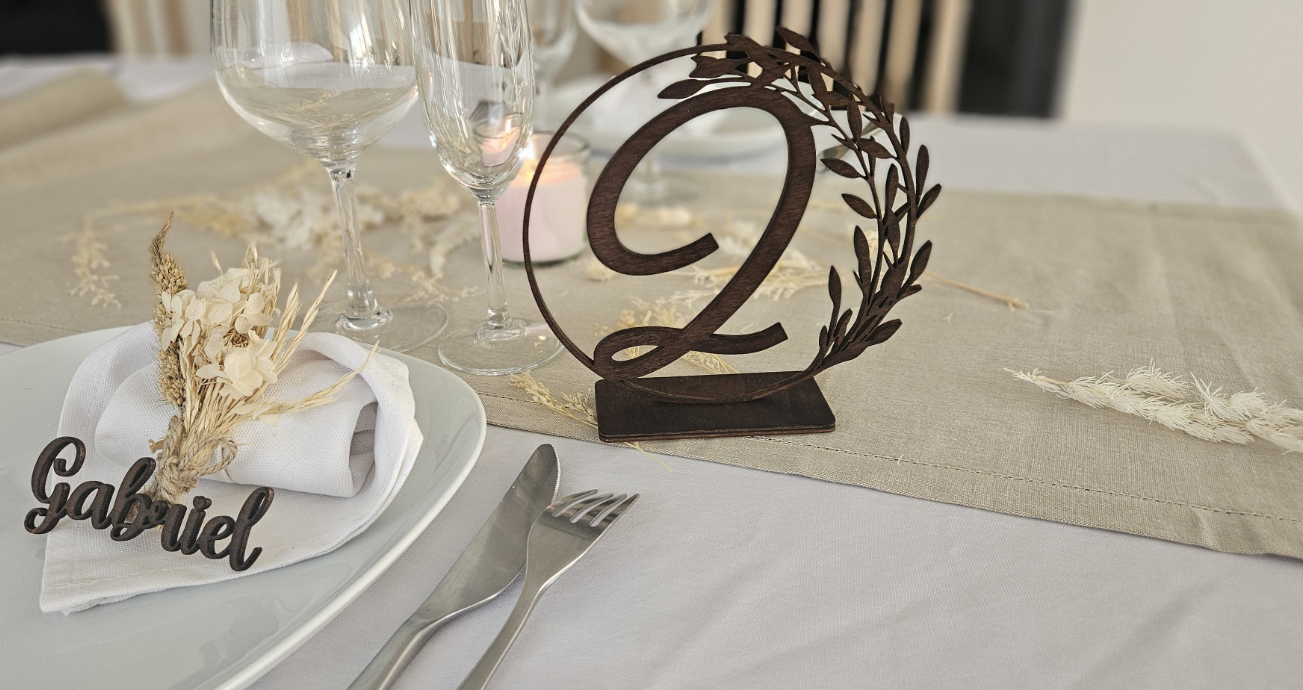 Numéro de table mariage, baptême