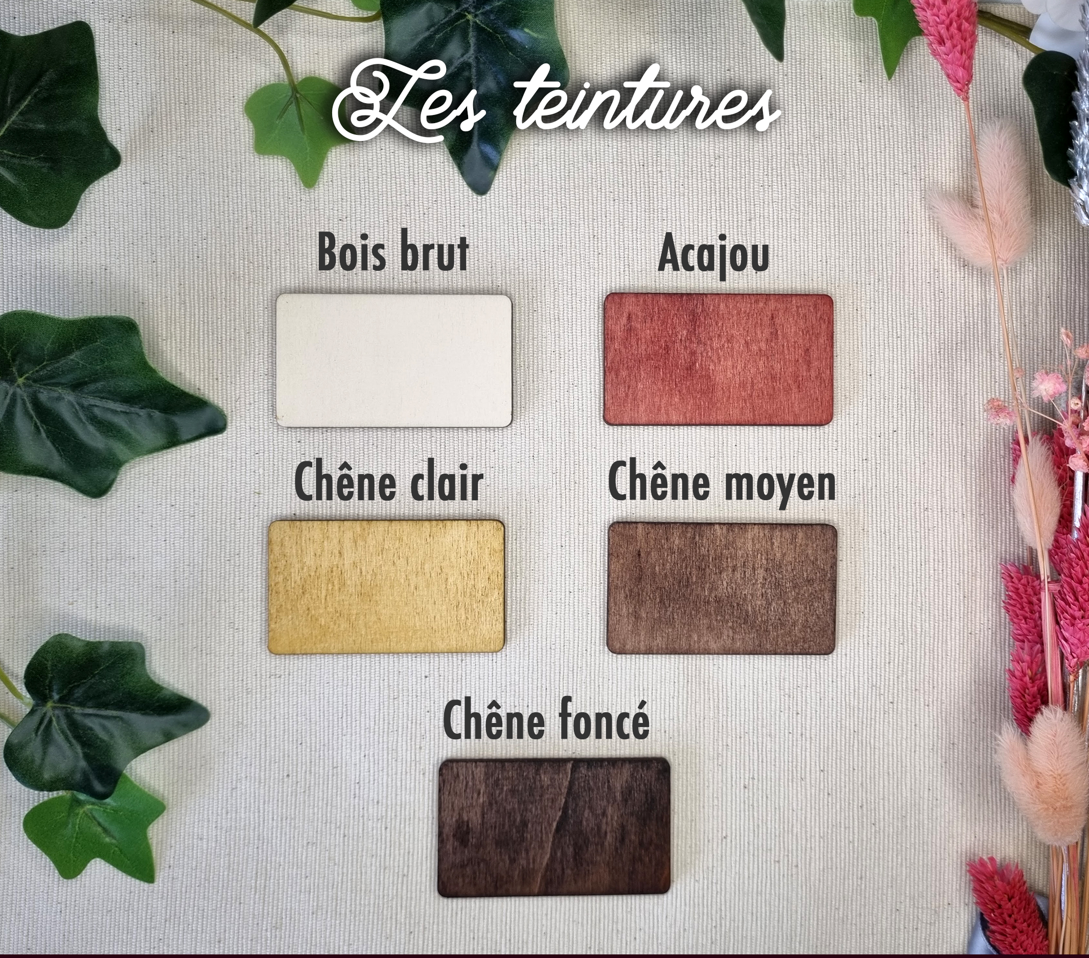 Nuancier teinture bois