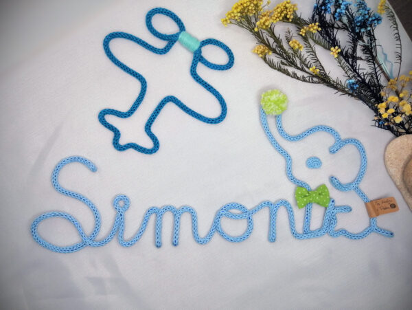 Prénom en tricotin Simon
