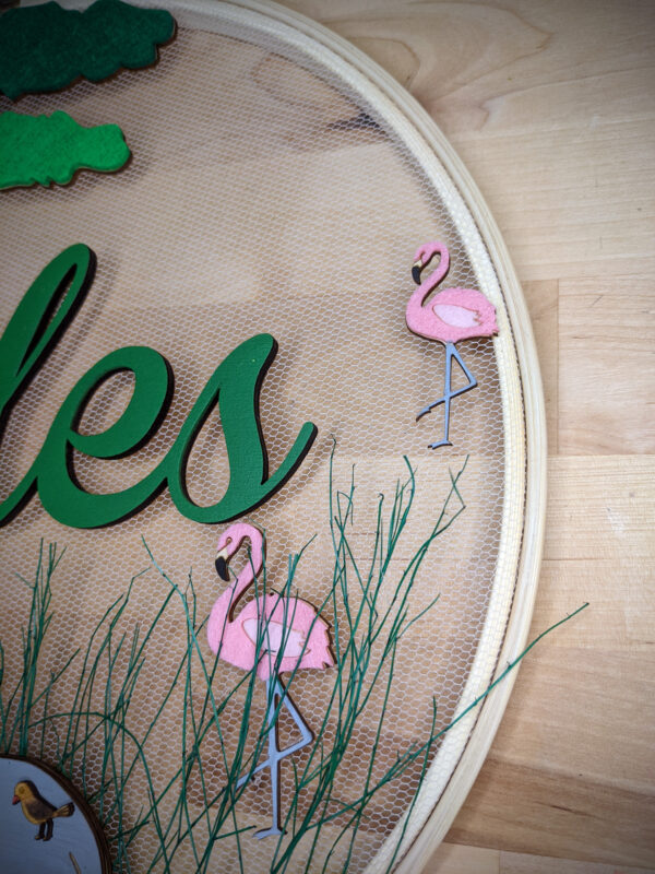 Couronne Savane avec flamants roses