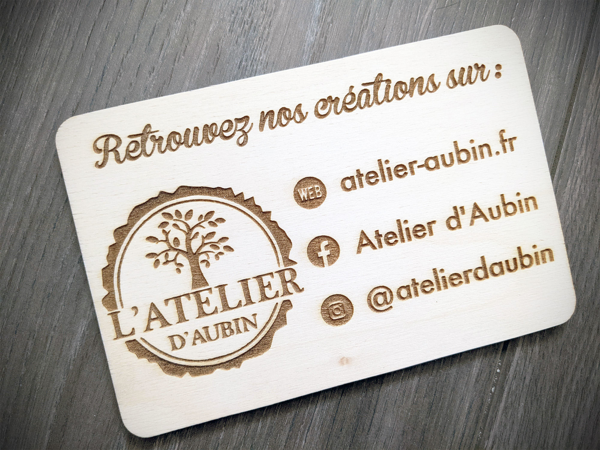 Carte de naissance personnalisé en bois - Atelier d'Aubin