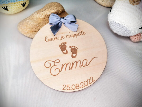 Carte de naissance Emma avec petits pieds bébé