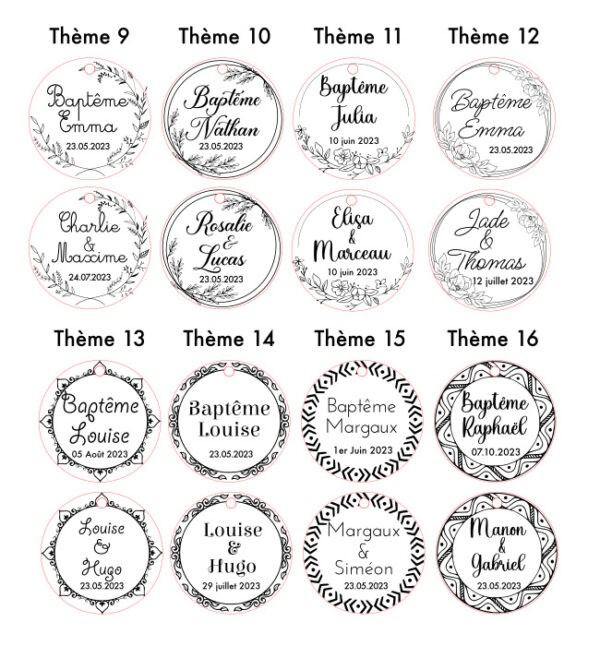 Thème médaillons bois personnalisés 2