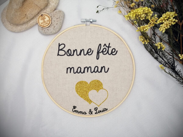 Cercle en coton Bonne fête maman