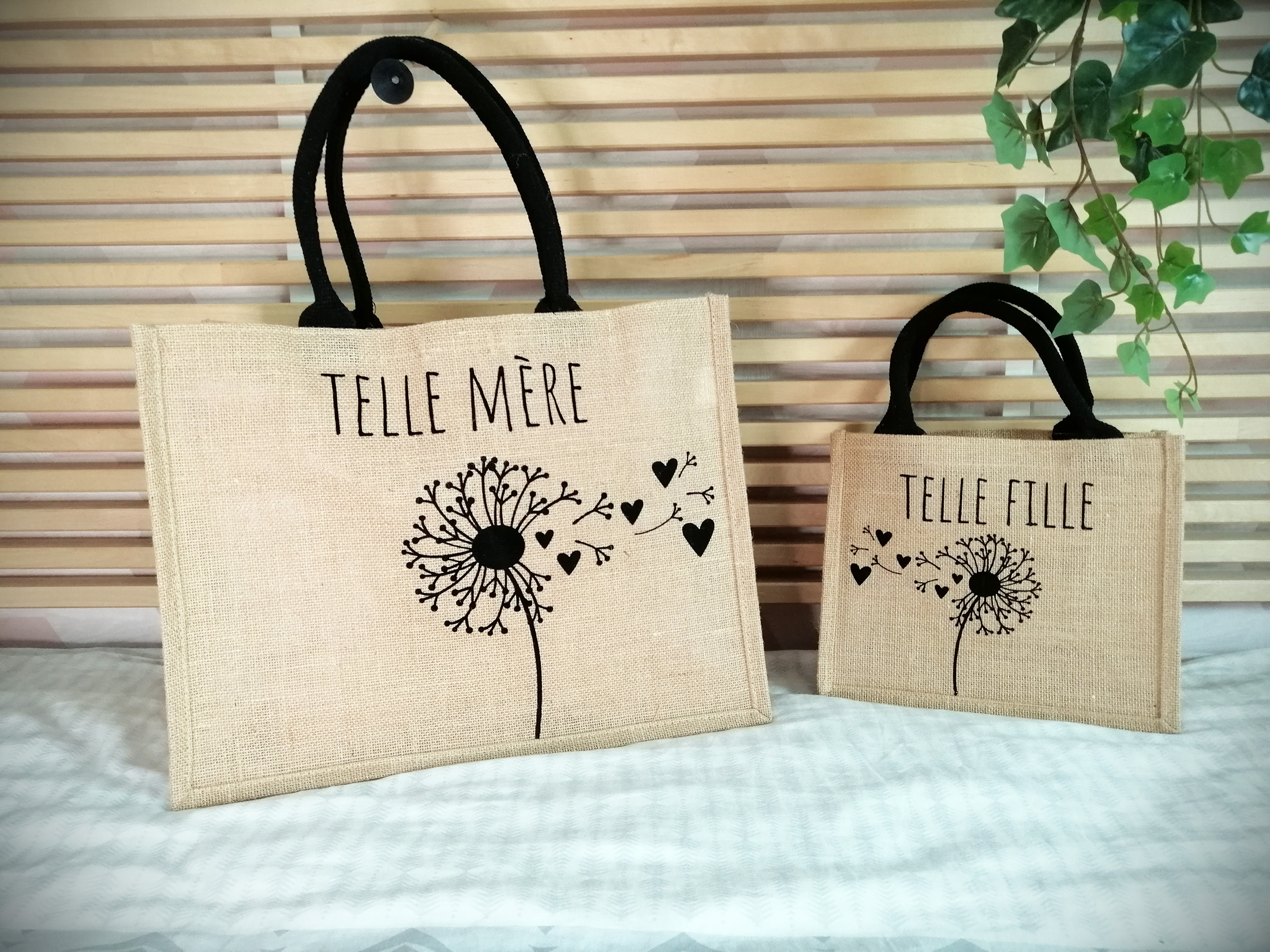 Sac en jute Duo Telle mère/père, telle fille/fils