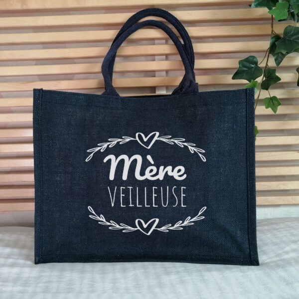 Sac jute Mère Veilleuse bleu marine