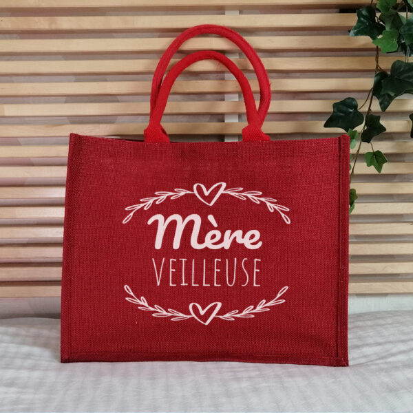 Sac jute Mère Veilleuse rouge