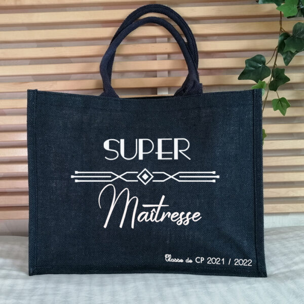 Sac en jute Super maîtresse style Art Deco