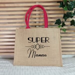 Sac en jute Super maman style Art Deco