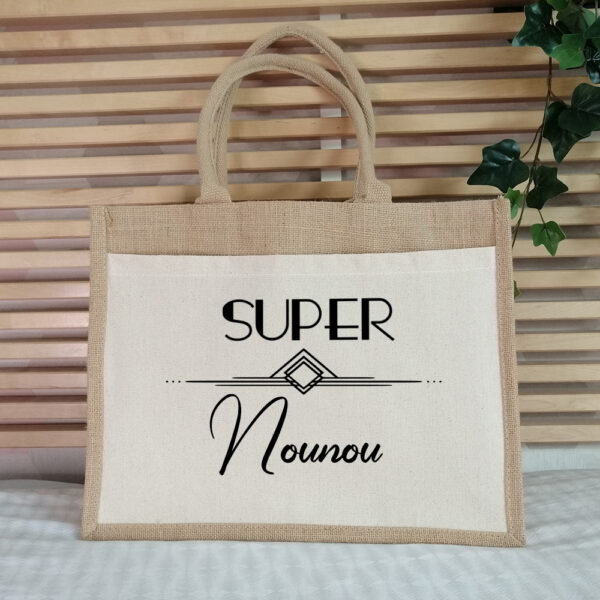 Sac en jute Super nounou style Art Deco