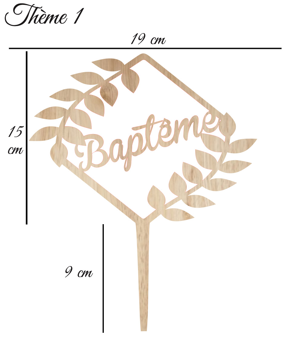 Cake topper floral personnalisé - Atelier d'Aubin