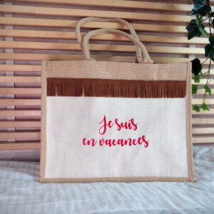 Sac jute Je suis en vacances