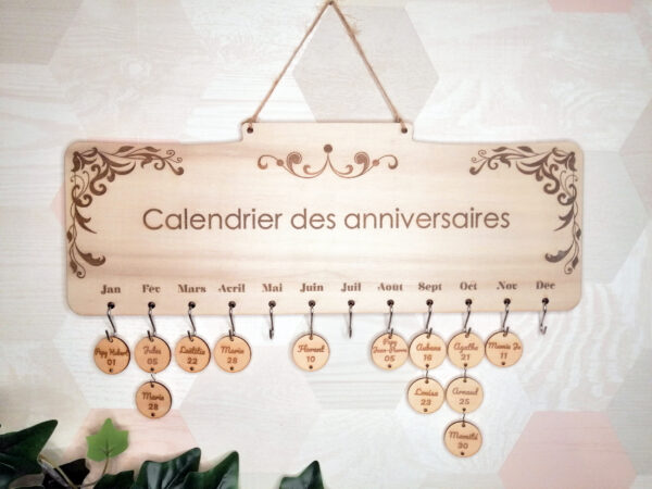 Calendrier des anniversaires Arabesque