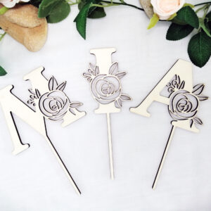 Cake topper lettre florale