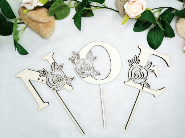 Cake topper lettre florale