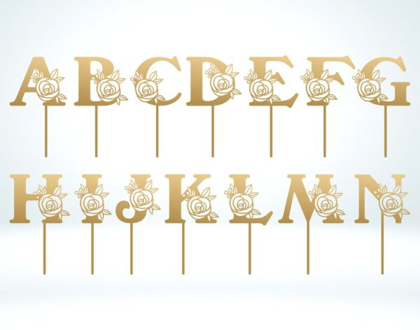 Cake topper Lettres Florales