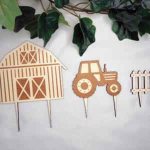 Décorations gâteau thème ferme et tracteur - Cake topper