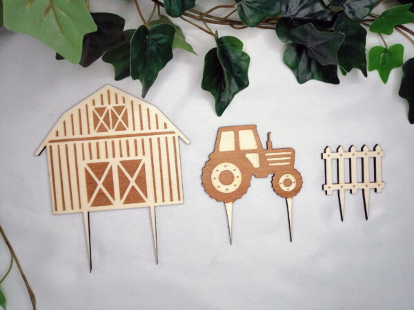 Décorations gâteau thème ferme et tracteur - Cake topper