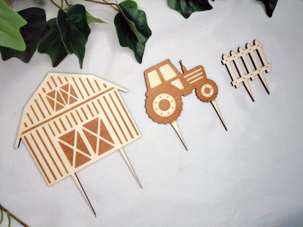 Décorations gâteau thème ferme et tracteur - Cake topper