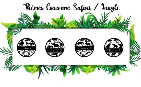 Thèmes des couronnes en bois Safari Jungle Tropicale