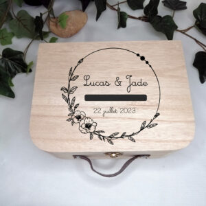 Urne en bois personnalisée pour mariage